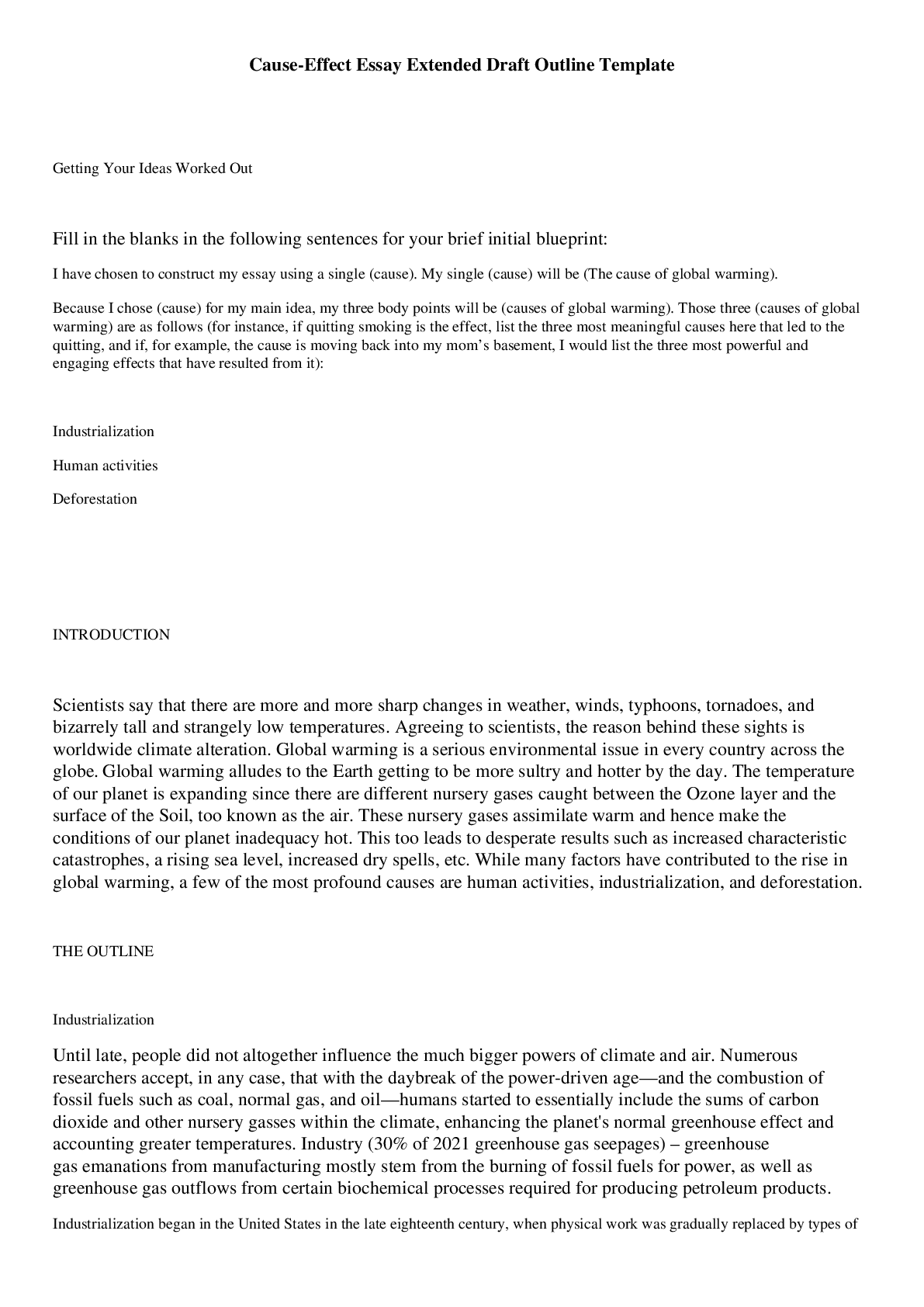 Preview image for ENG117 Week 5 -Cause-Effect Essay Extended Draft Outline Template